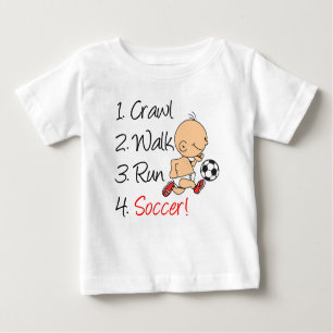 Camiseta Para Bebê Crawl Walk Run Soccer