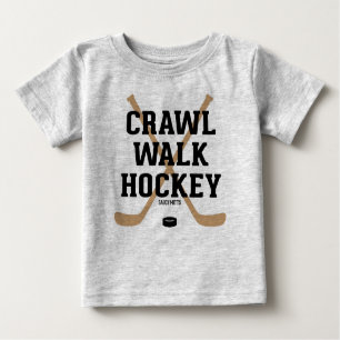 Camiseta Para Bebê Crawl Walt Hockey Cute Engraçado Bebê Criança