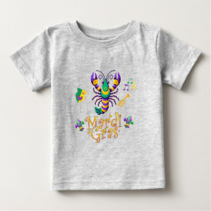 Camiseta Para Bebê Crayfish/trompet/mask/fleur de lis Mardi Gras