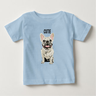 Camiseta Para Bebê Cream French Bulldog, 