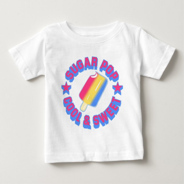 Camiseta Para Bebê Creeper Pop de Criança de açúcar (Frente)