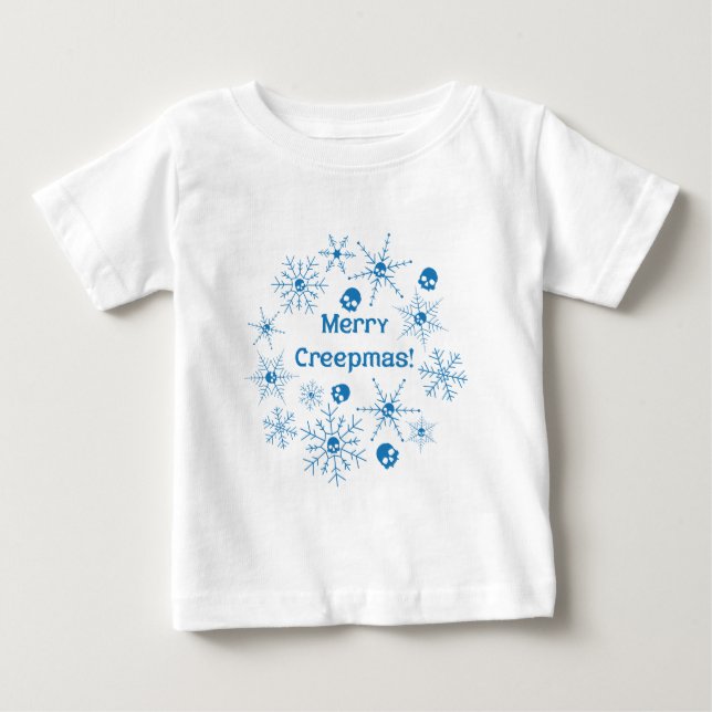 Camiseta Para Bebê Creepmas feliz! (Frente)