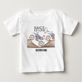 Camiseta Para Bebê Crescendo RÁPIDO Moto de terra azul Aniversário de