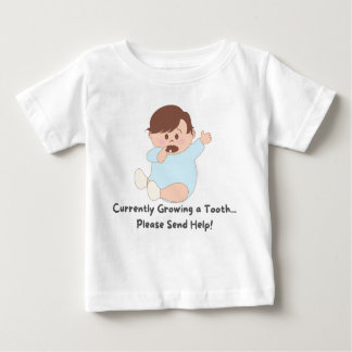 Camiseta Para Bebê 👶 Crescendo um dente... Por Favor, Envie Ajuda!