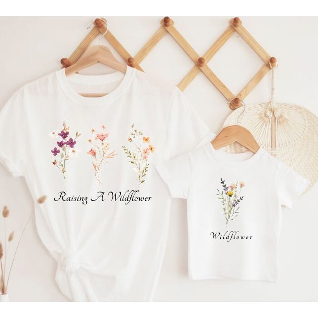 Camiseta Para Bebê Criação de flor selvagem e flor selvagem (Criador carregado)