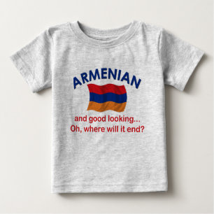 Camiseta Para Bebê Criança arménia bonita T
