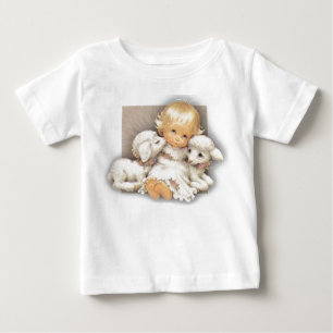 Camiseta Para Bebê Criança com borregos 