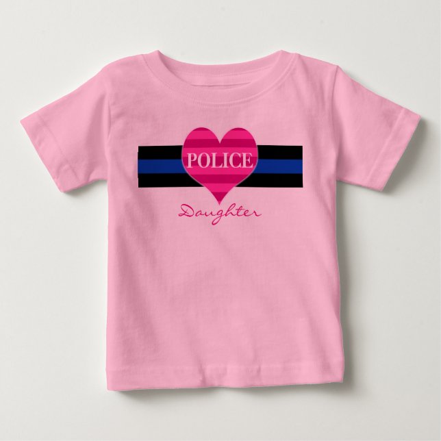 Camiseta Para Bebê CRIANÇA da filha da polícia (Frente)