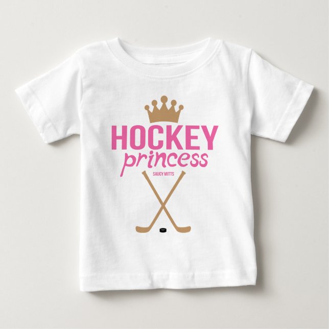 Camiseta Para Bebê Criança da Princesa de Hockey (Frente)