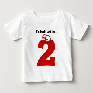 Camiseta Para Bebê Criança de dois anos grande do número do segundo