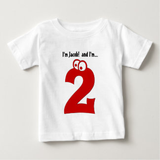 Camiseta Para Bebê Criança de dois anos grande do número do segundo