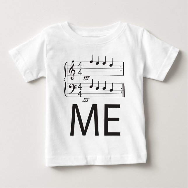Camiseta Para Bebê Criança de música, Longa Folga, alimenta-me! (Frente)