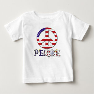 Camiseta Para Bebê Criança de paz T-Shirt