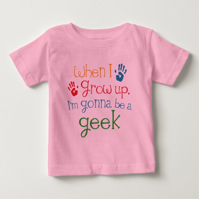 Camiseta Para Bebê Criança do geek (futuro) (Frente)