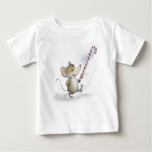 Camiseta Para Bebê Criança do mouse feliz T-Shirt