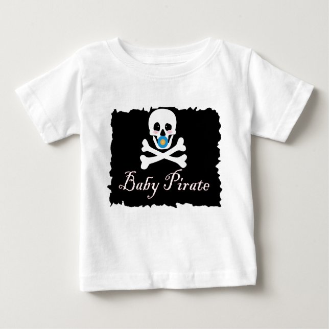 Camiseta Para Bebê Criança do pirata do bebê/t-shirt da criança (Frente)