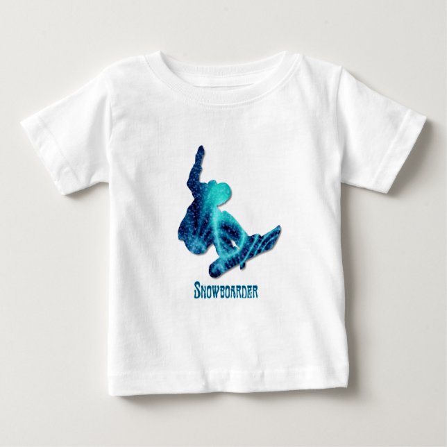 Camiseta Para Bebê Criança do Snowboarder (Frente)