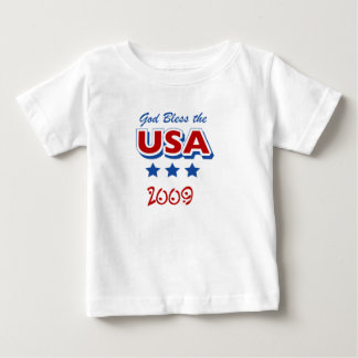 Camiseta Para Bebê Criança EUA 2009 deus abençoe T-Shirt