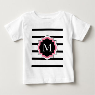 CAMISETA PARA BEBÊ CRIANÇA FORMAL T_PINK/BLACK/WHITE DO CHIQUE