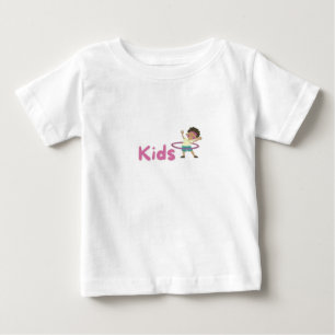 Camiseta Para Bebê Criança: Impresso de uma linda criança moderna