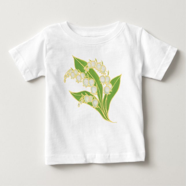 Camiseta Para Bebê Criança Longa-Capa: Lily do Vale (Frente)