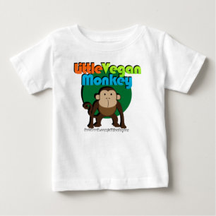 Camiseta Para Bebê Criança pequena do macaco do Vegan/Capa longa da