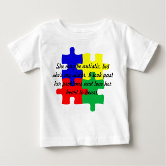 Camiseta Para Bebê Criança personalizada "Irmã" Autismo T Shirt