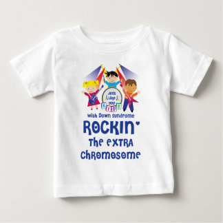 Camiseta Para Bebê Criança ROCKIN' O Cromossoma Extra (Capa Longa)