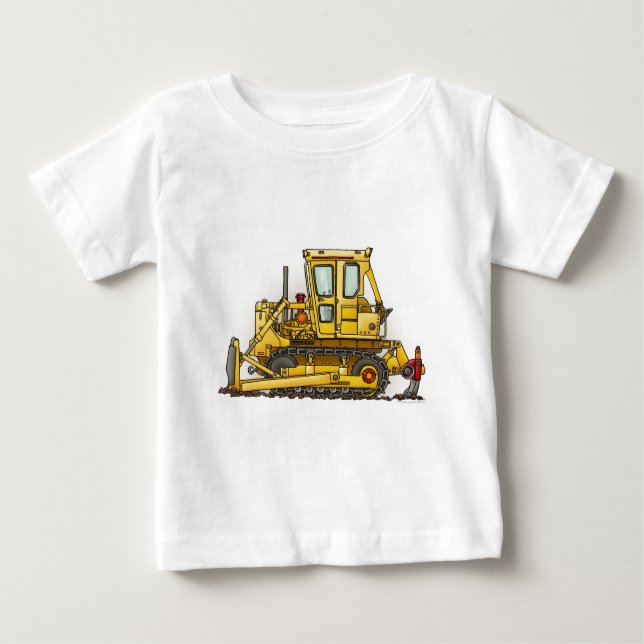 Camiseta Para Bebê Criança T-Shirt Bulldozer Dozer (Frente)