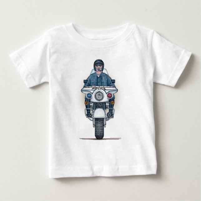 Camiseta Para Bebê Criança T-Shirt da Polícia (Frente)