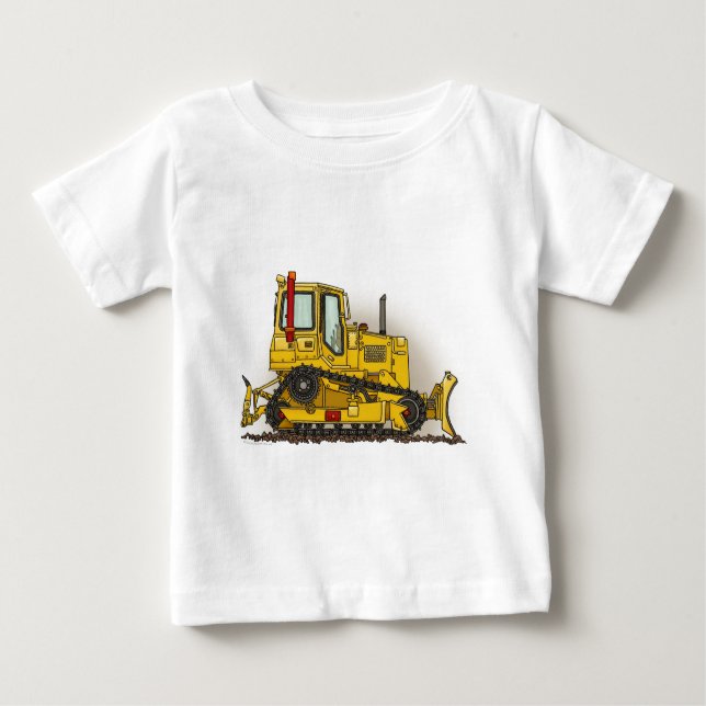 Camiseta Para Bebê Criança T-Shirt Grande Bulldozer (Frente)