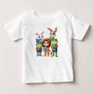 Camiseta Para Bebê Crianças Adoráveis: Animais com Livros para Cachor