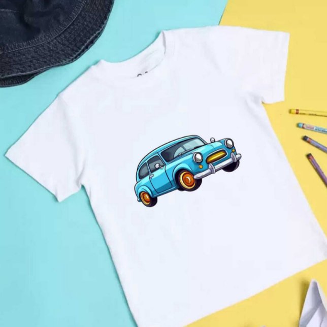 Camiseta Para Bebê Crianças bonitas de carro inteligente (Criador carregado)