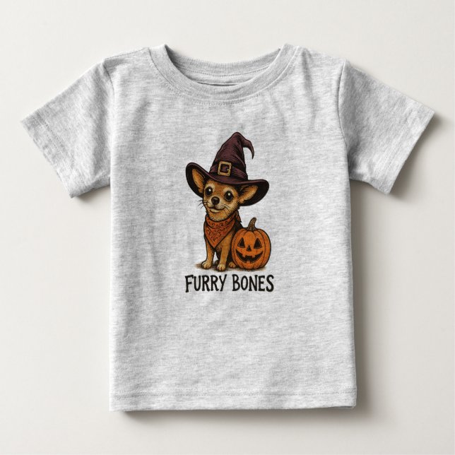 Camiseta Para Bebê Crianças bonitas Shirt Chihuahua (Frente)