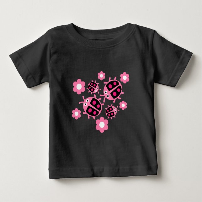 Camiseta Para Bebê Crianças Coccinellidae ladybug (Frente)