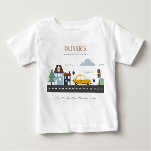 Camiseta Para Bebê Crianças Cutas Caminhões De Automóveis Urbanos Qua
