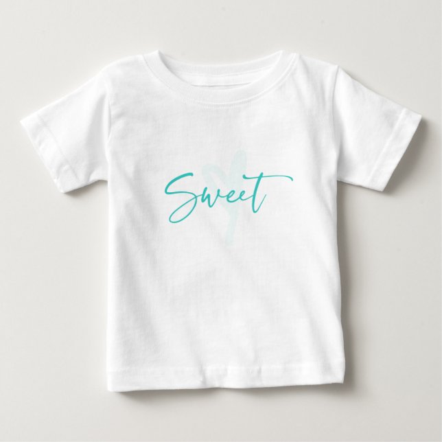 Camiseta Para Bebê Crianças da tipografia doce (Frente)