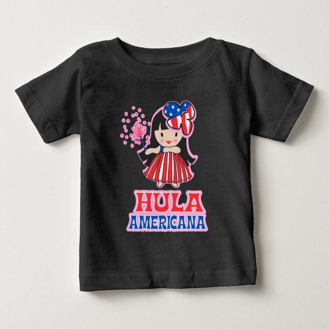 Camiseta Para Bebê Crianças de Americana e T-shirts de Toddler (Frente)