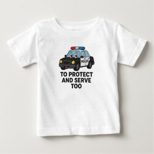 Camiseta Para Bebê Crianças de Automóveis da Polícia