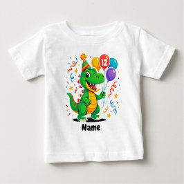 Camiseta Para Bebê Crianças de Dino de aniversário de lindos personal