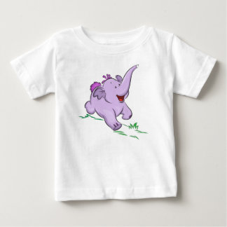 Camiseta Para Bebê Crianças de Elefante para Bebês Roxo e terça-feira