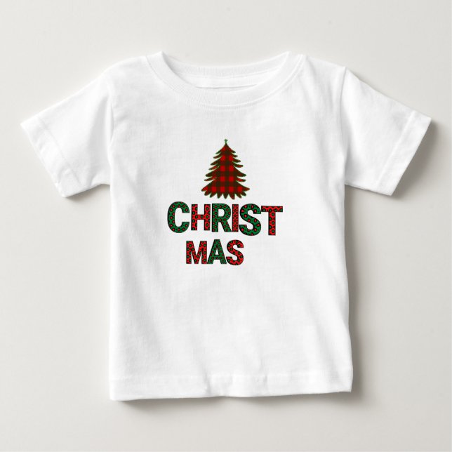 Camiseta Para Bebê Crianças de Natal (Frente)