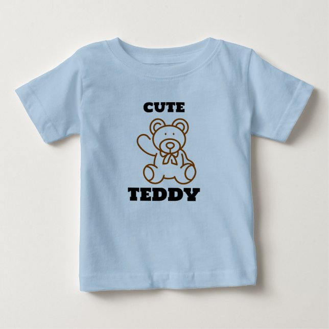 Camiseta Para Bebê Crianças de Ursinho de Urso de Corte (Frente)