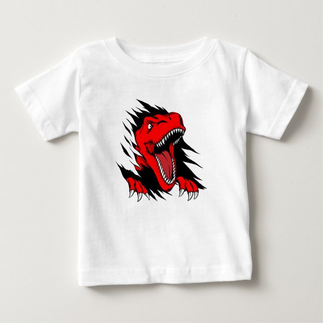 Camiseta Para Bebê Crianças dinossauros (Frente)