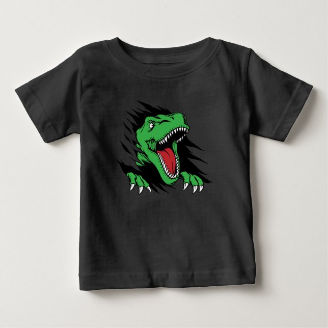 Camiseta Para Bebê Crianças dinossauros (Frente)