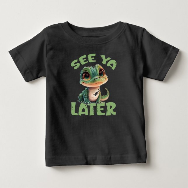 Camiseta Para Bebê Crianças do Até Logo Crocodilo (Frente)