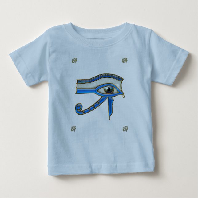 Camiseta Para Bebê Crianças Egípcias de Arte Antiquada de Horus (Frente)