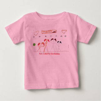 Camiseta Para Bebê Crianças Fofas de Mão Dada Desenho a Lápis de Cera