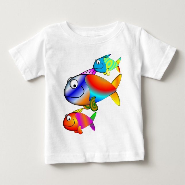 Camiseta Para Bebê Crianças "I AMVE FISH" T-Shirts (Frente)