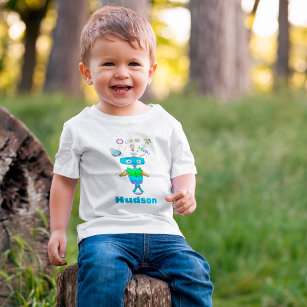 Camiseta Para Bebê Crianças legal Aprendendo Robô A Ler Personalizado